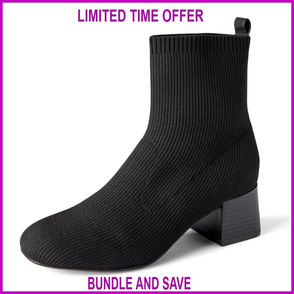 Stretch Knit Ankle Boots with Memory Foam Insole